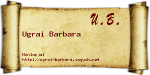 Ugrai Barbara névjegykártya